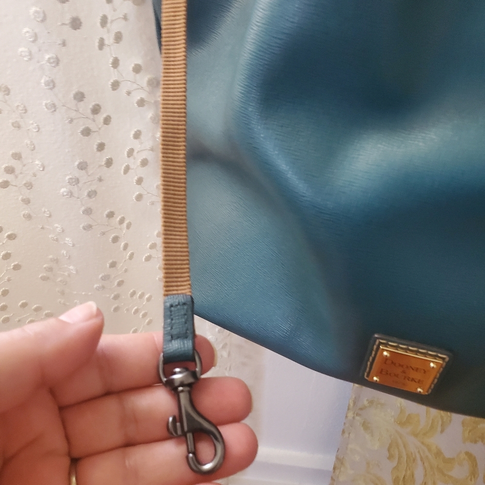 Dooney & Bourke Teal Flyn Leather Tote Shoulder Bag - Picture 14 of 16